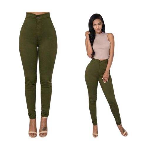 Fashion Jungle Green Women High Waist Stretch Skinny Sexy Pants