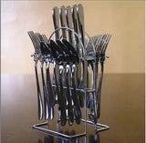 24pcs Stainless Steel Silver Cutlery Set – Elegant and Durable Flatware for Home and Dining